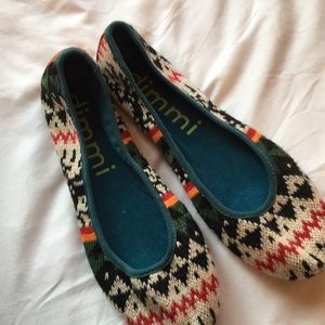 Dimmi crochet/ knit ballet flats boho size 6